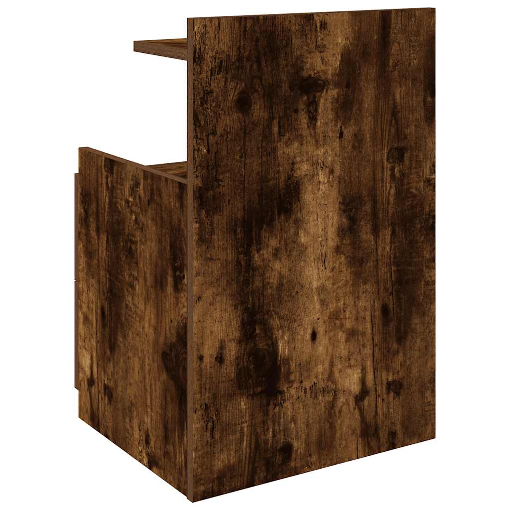 Noční Stolky 2 Ks Se 2 Zásuvkami, Kouřový Dub 40X36,5X62 Cm