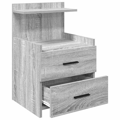 Noční Stolky 2 Ks Se 2 Zásuvkami Šedé Sonoma 40X36,5X62 Cm