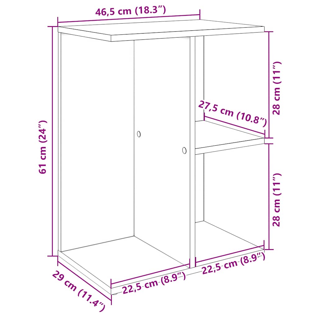 Noční Stolky 2 Ks 46,5X29X61 Cm Kompozitní Dřevo