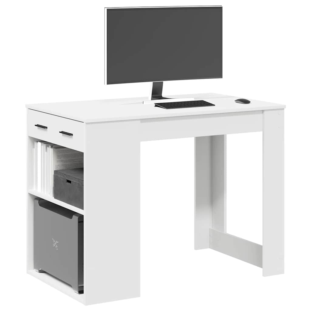 Psací Stůl Se Zásuvkou A Policí Betonově Šedý 102X62X77,5 Cm