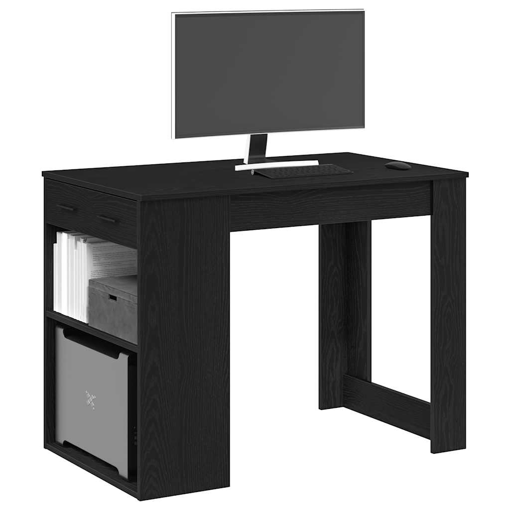 Psací Stůl Se Zásuvkou A Policí Betonově Šedý 102X62X77,5 Cm