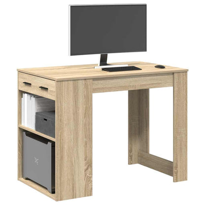 Psací Stůl Se Zásuvkou A Policí Betonově Šedý 102X62X77,5 Cm
