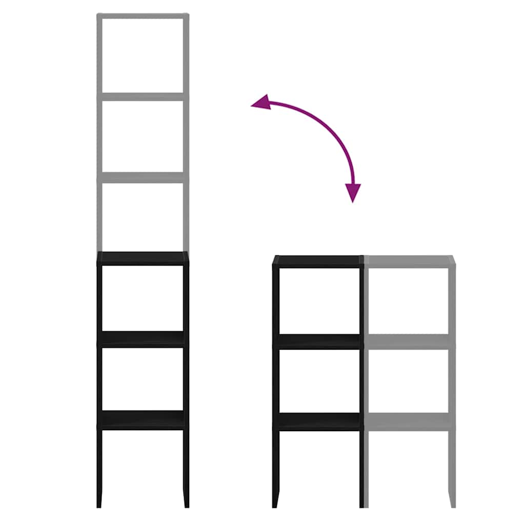 Stohovatelné Knihovny 2 Ks Černý Dub 30X30X80 Cm Kompozit