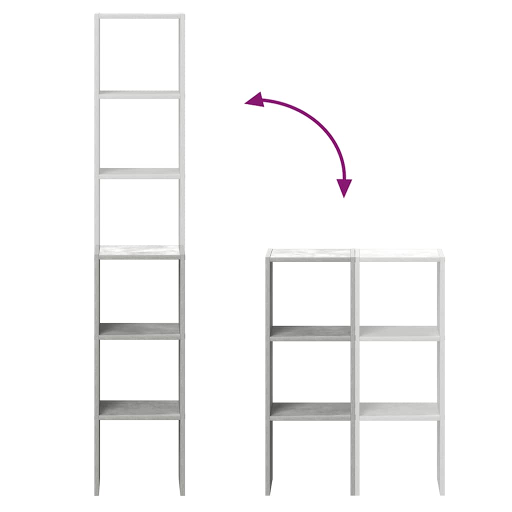 Stohovatelné Knihovny 2 Ks Betonově Šedá 30X30X80 Cm Kompozit