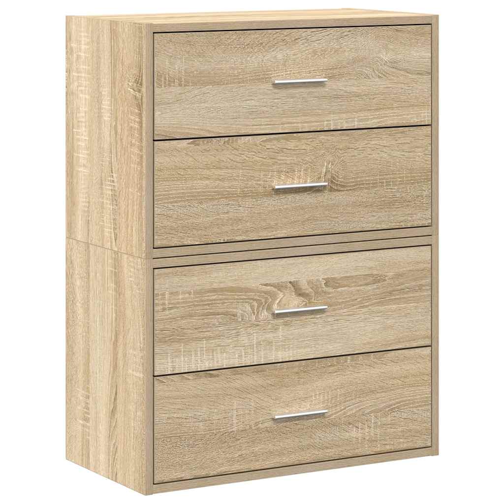 Vida Skříňky S 2 Zásuvkami 2 Ks Dub Sonoma 60X31X40Cm Kompozitní Dřevo