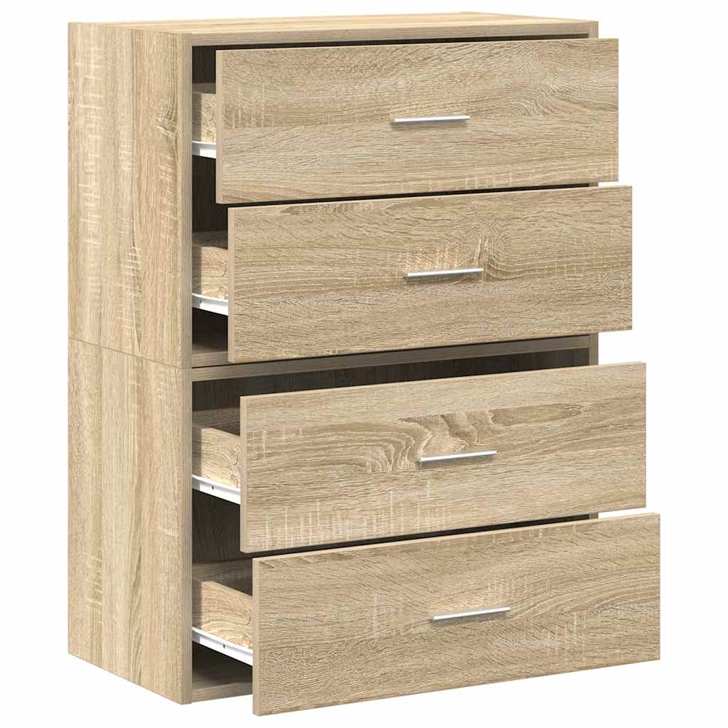 Vida Skříňky S 2 Zásuvkami 2 Ks Dub Sonoma 60X31X40Cm Kompozitní Dřevo