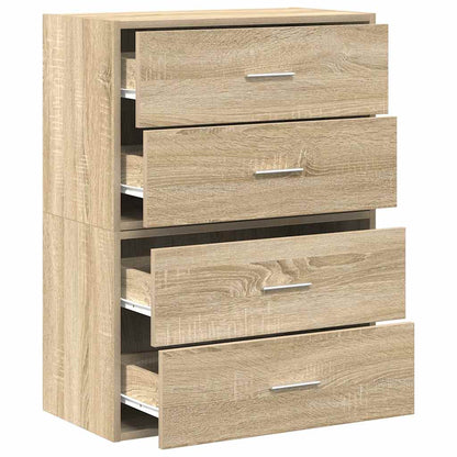 Vida Skříňky S 2 Zásuvkami 2 Ks Dub Sonoma 60X31X40Cm Kompozitní Dřevo