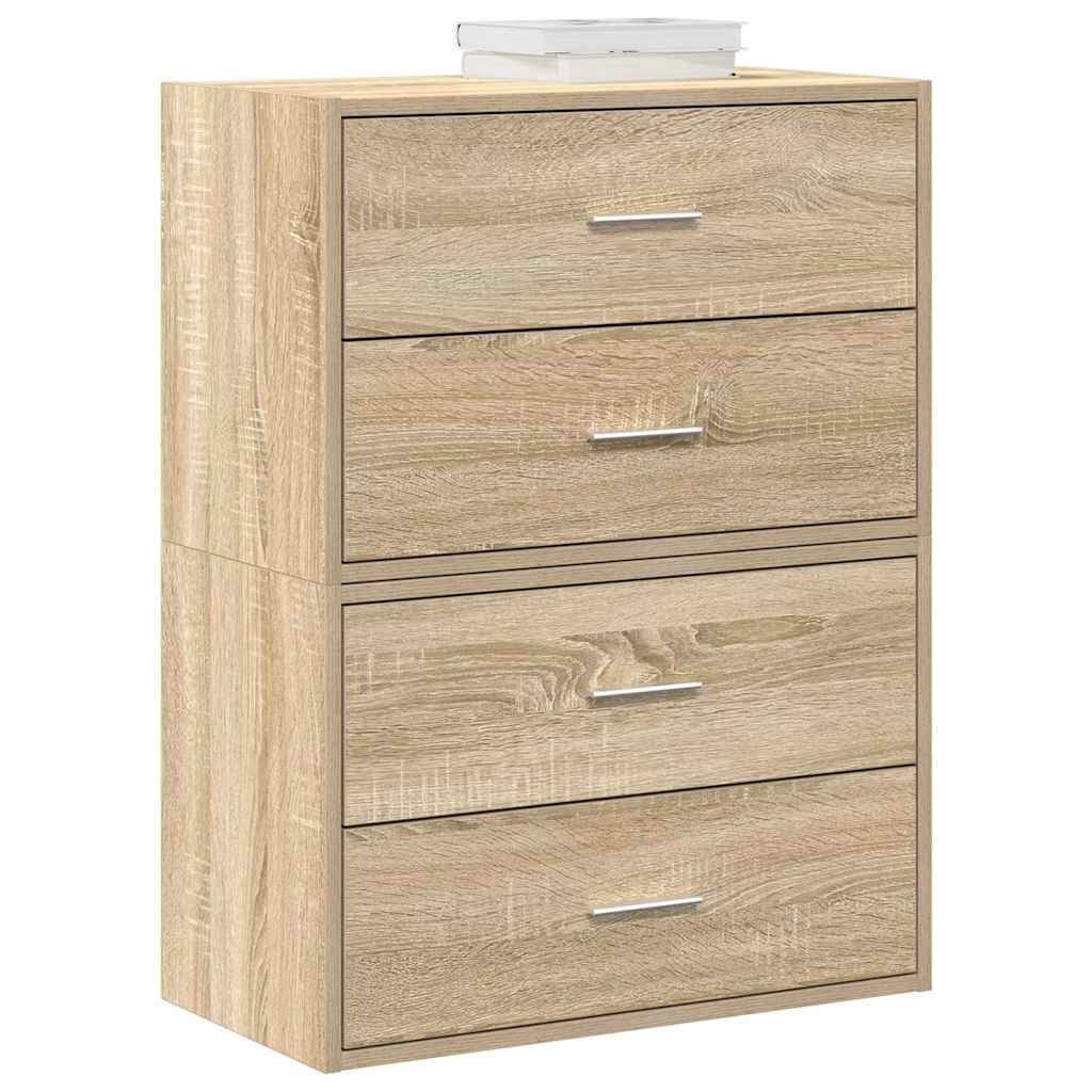 Vida Skříňky S 2 Zásuvkami 2 Ks Dub Sonoma 60X31X40Cm Kompozitní Dřevo