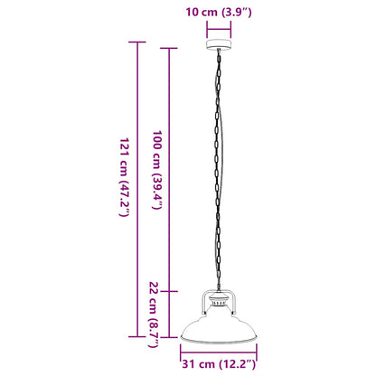 Závěsné Svítidlo E27 Černé Ø 31 Cm Železo Ocel/Černý
