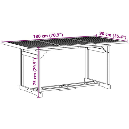 7Dílný Zahradní Jídelní Set 180X90X75 Cm Masivní Akáciové Dřevo