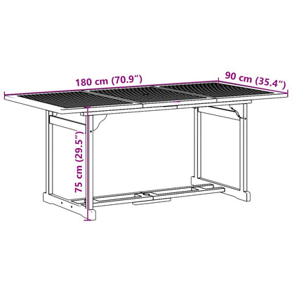 9Dílný Zahradní Jídelní Set 180X90X75 Cm Masivní Akáciové Dřevo