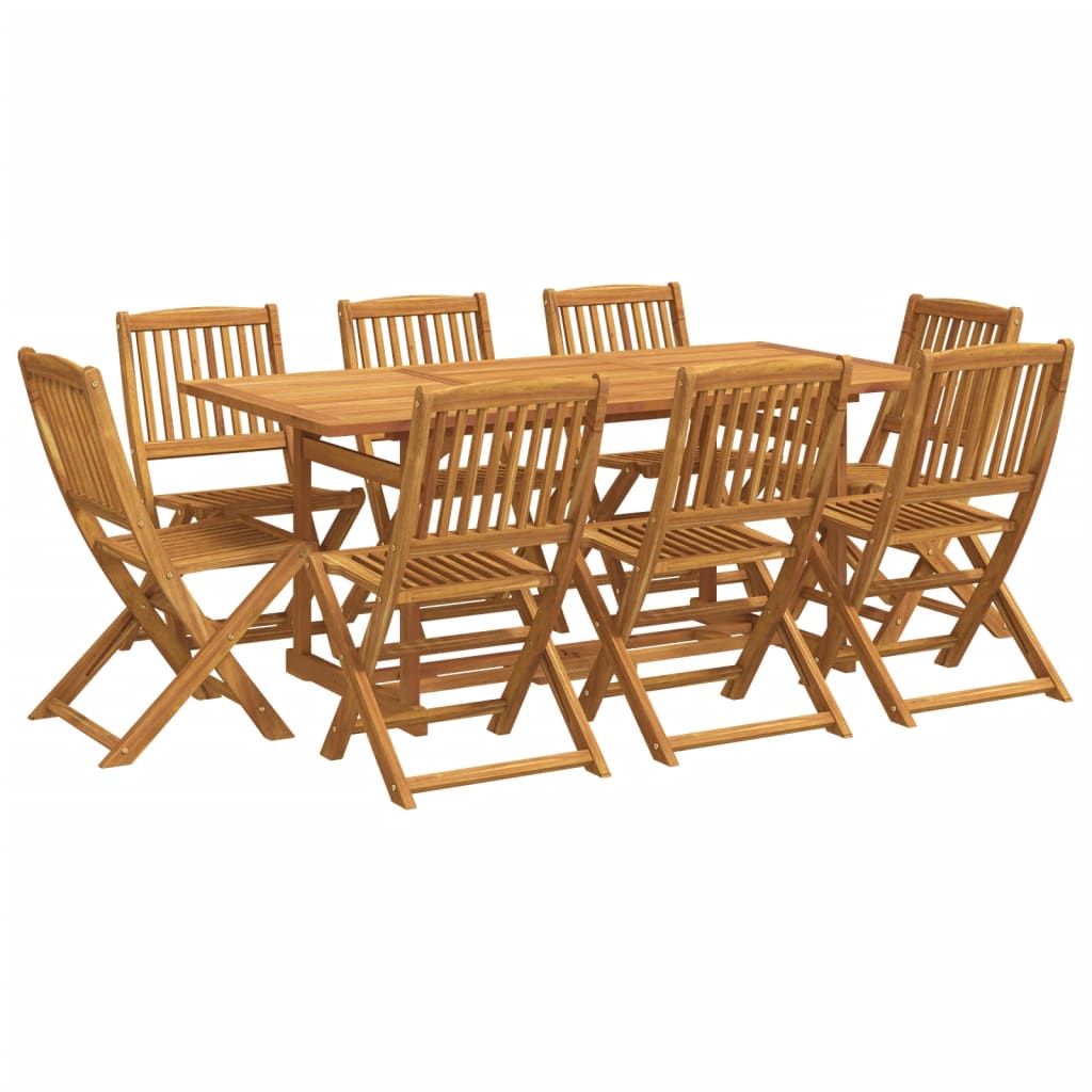 9Dílný Zahradní Jídelní Set 180X90X75 Cm Masivní Akáciové Dřevo