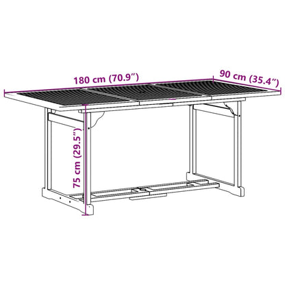 9Dílný Zahradní Jídelní Set 180X90X75 Cm Masivní Akáciové Dřevo