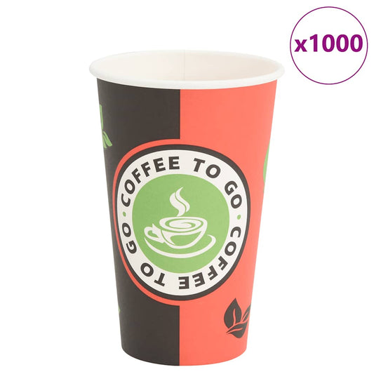 Papírové Kelímky Na Kávu 1000 Pcs 16Oz 400Ml Červeno-Černý