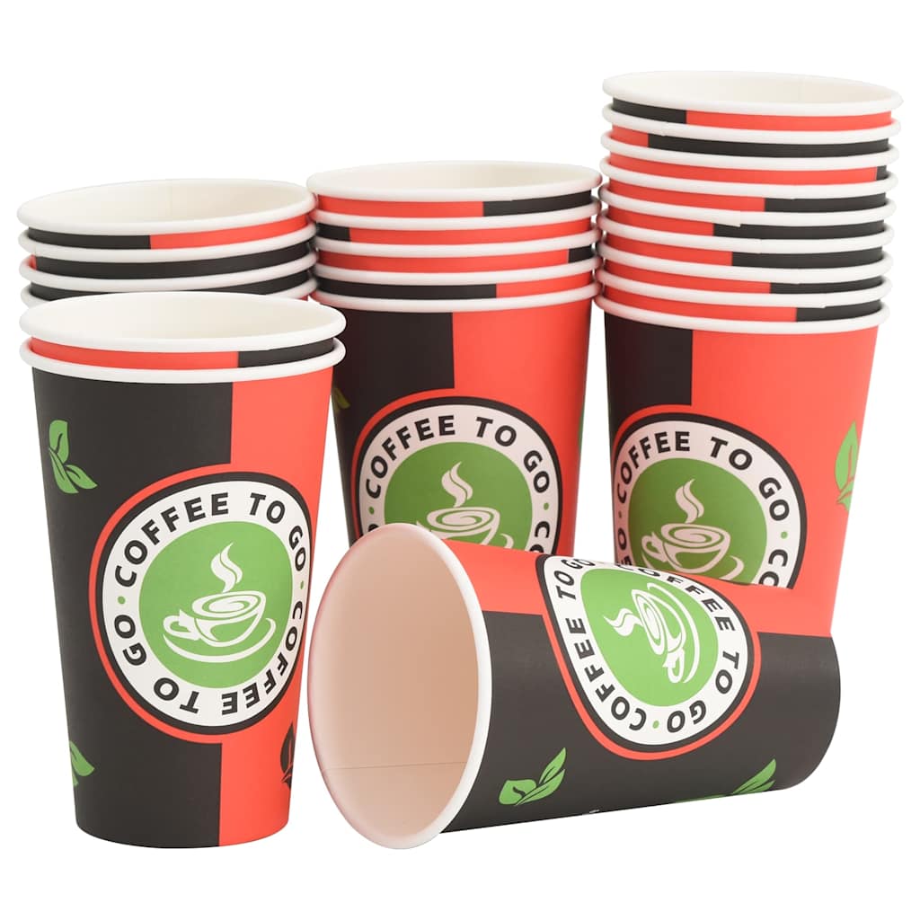 Papírové Kelímky Na Kávu 1000 Pcs 16Oz 400Ml Červeno-Černý