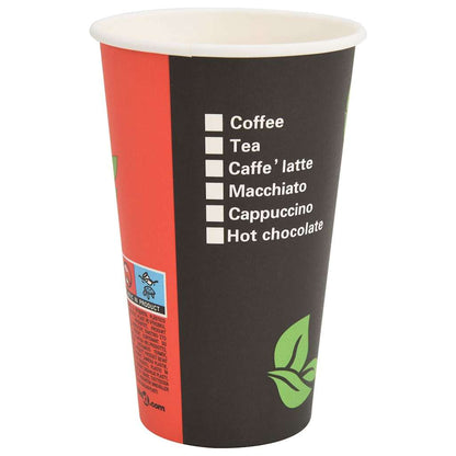 Papírové Kelímky Na Kávu 1000 Pcs 16Oz 400Ml Červeno-Černý
