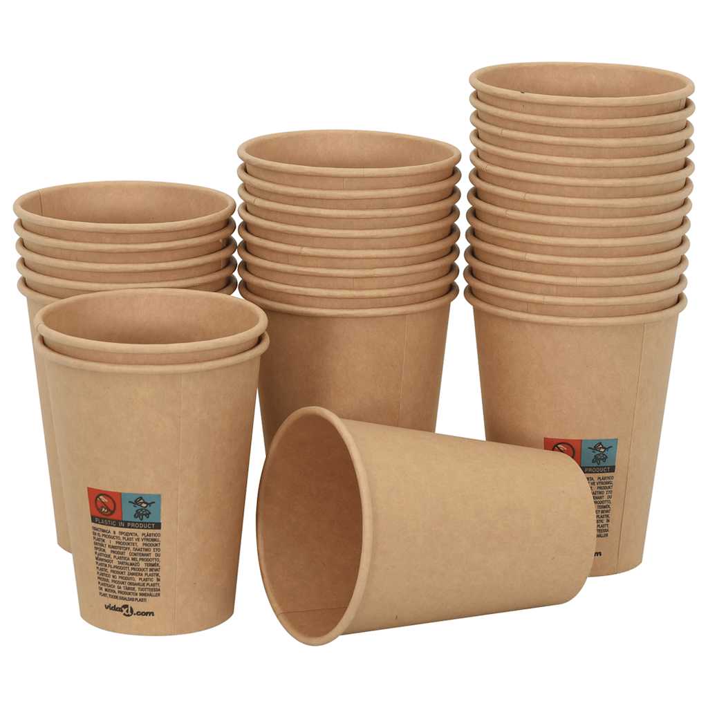 Papírové Kelímky Na Kávu 1000 Pcs 12Oz 300Ml Hnědé
