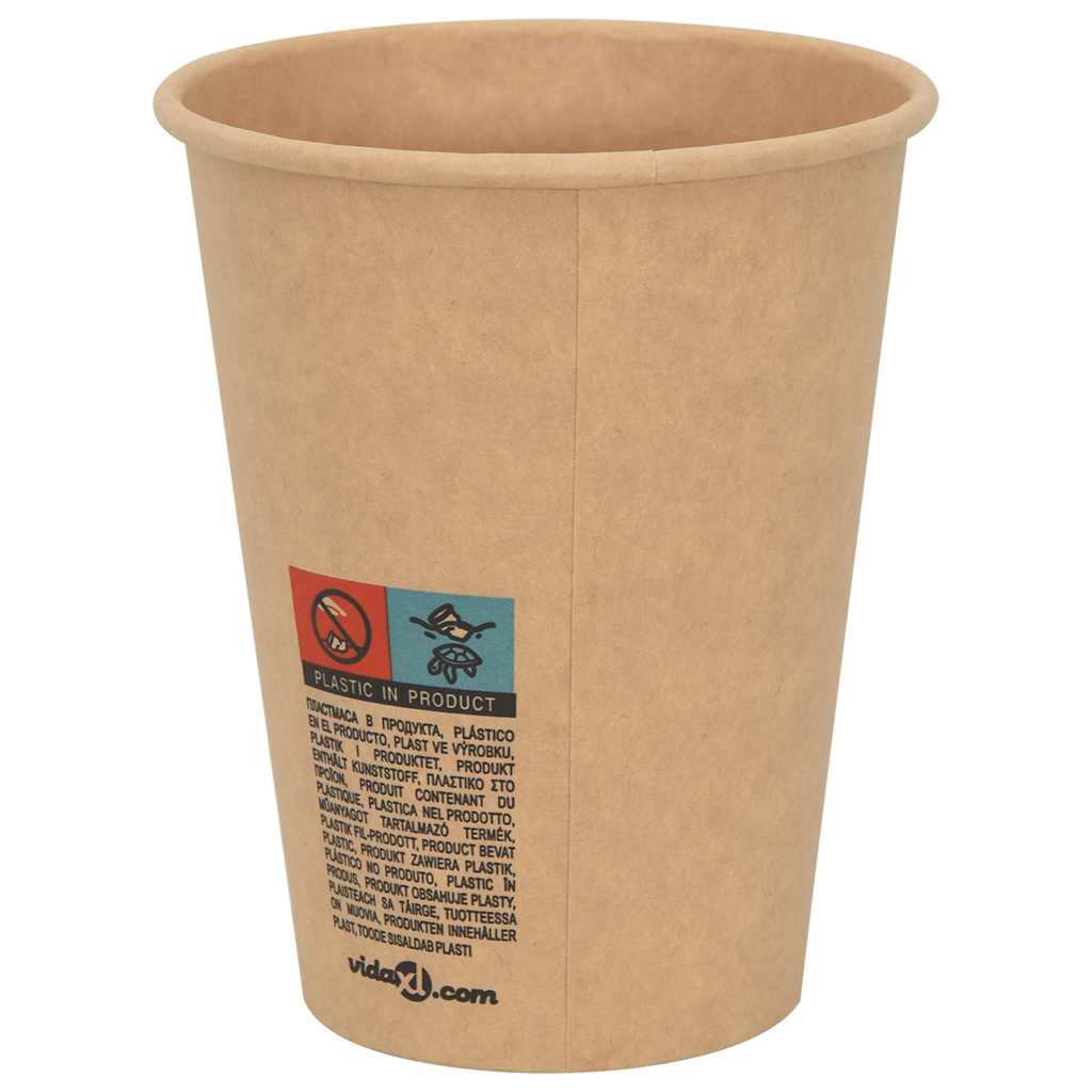 Papírové Kelímky Na Kávu 1000 Pcs 12Oz 300Ml Hnědé