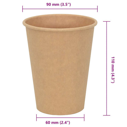 Papírové Kelímky Na Kávu 1000 Pcs 12Oz 300Ml Hnědé