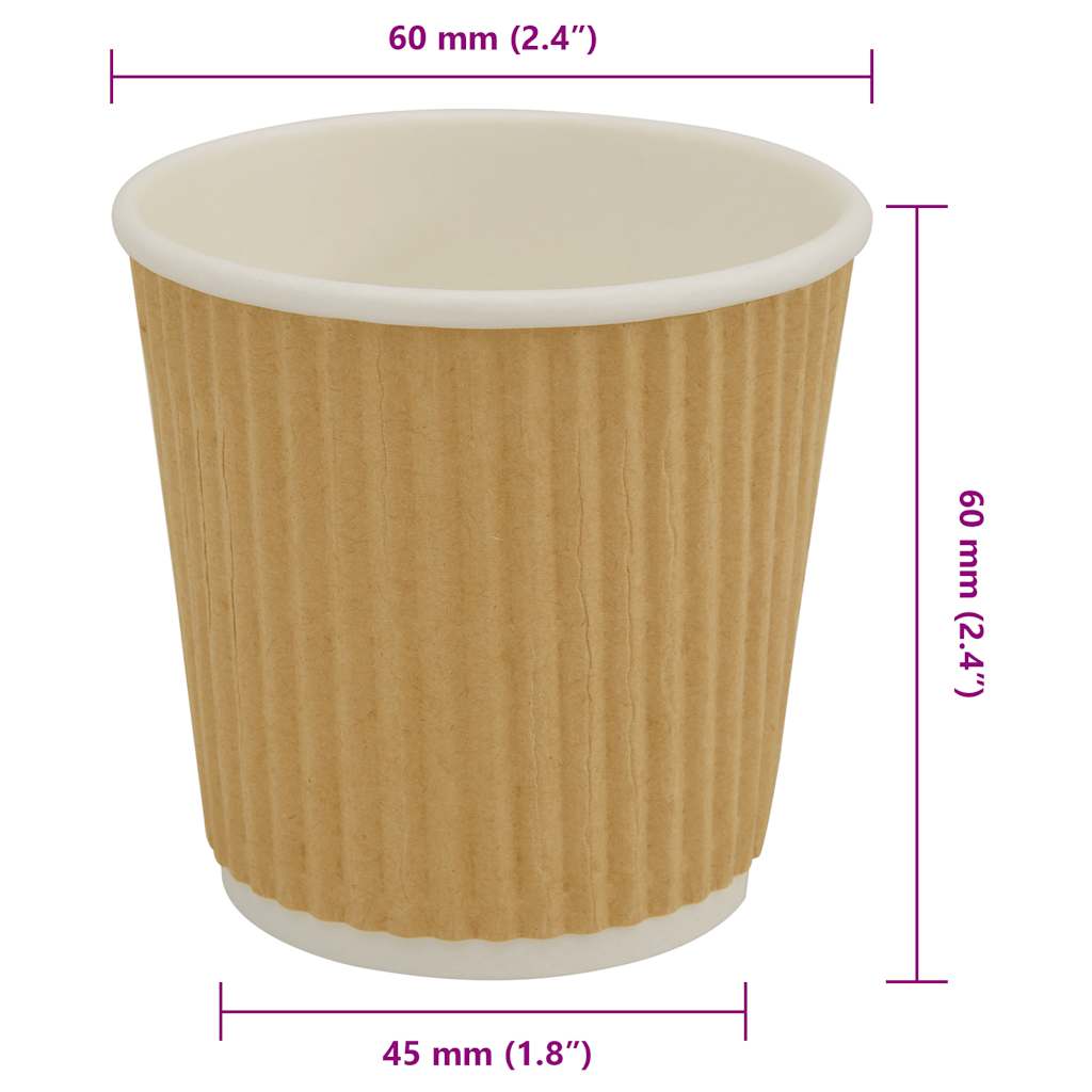 Papírové Kelímky Na Kávu 1000 Pcs 4Oz 100Ml Hnědé