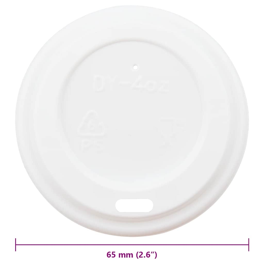 Papírové Víčka Na Kávu Ø 4Oz 1000 Pcs Bílé Plast