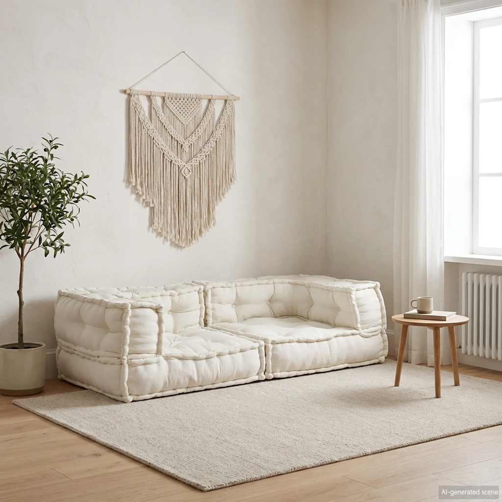 Modulární Pouf S Polštářem Textil