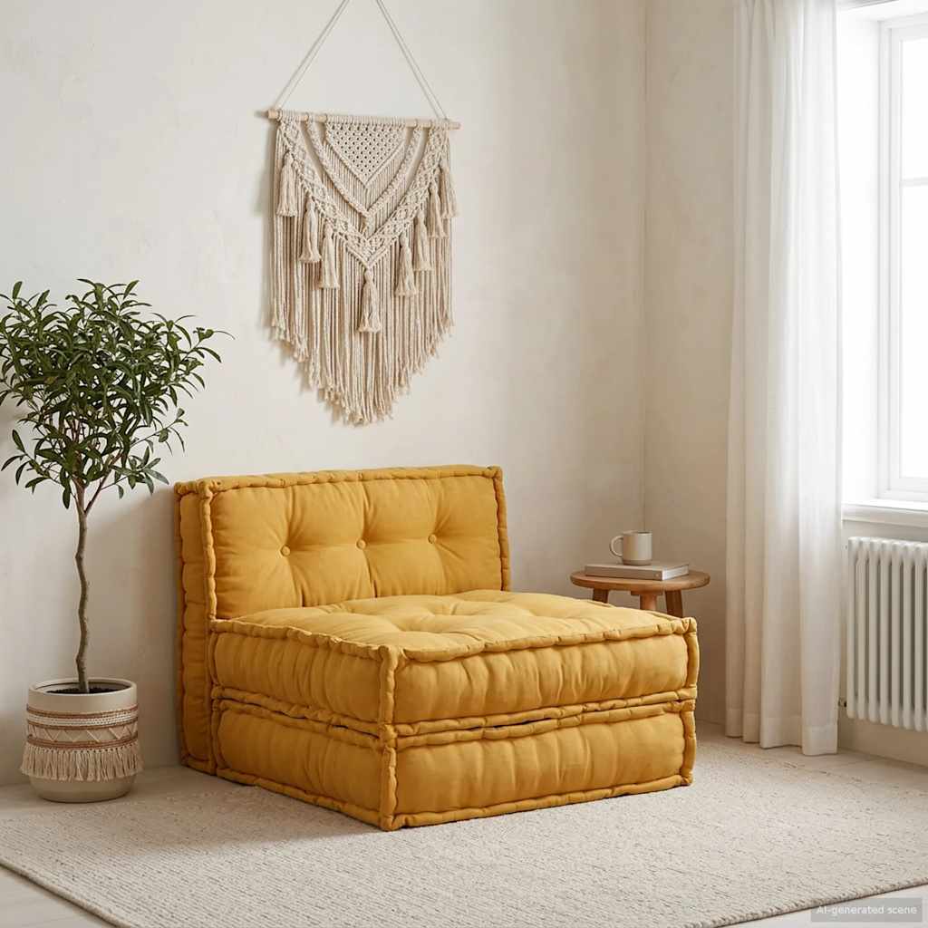 Modulární Pouf S Polštářem Textil