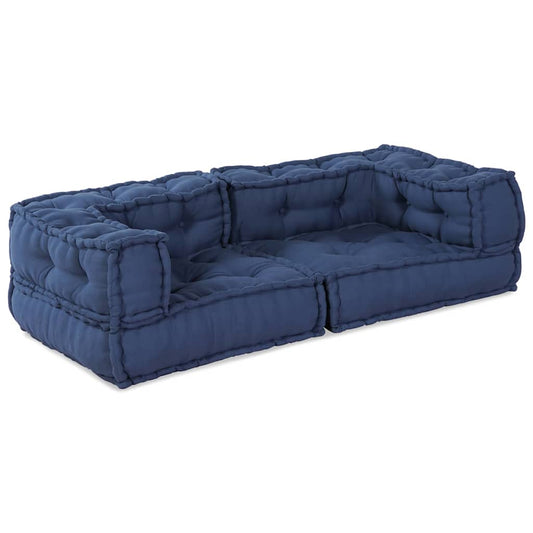 Modulová Pohovka 3 Pcs Textil Indigo 140 X 70 X 36 Cm