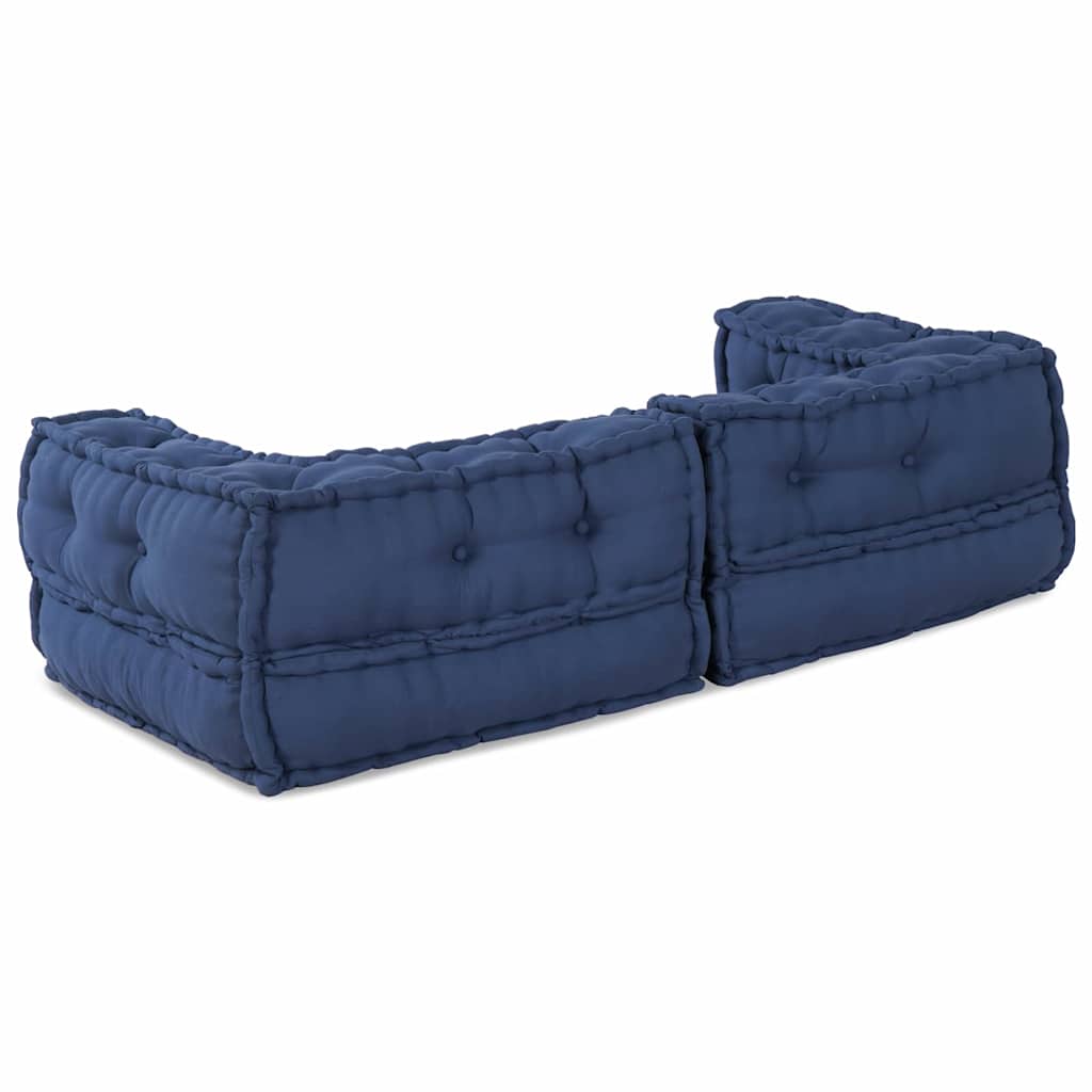 Modulová Pohovka 3 Pcs Textil Indigo 140 X 70 X 36 Cm