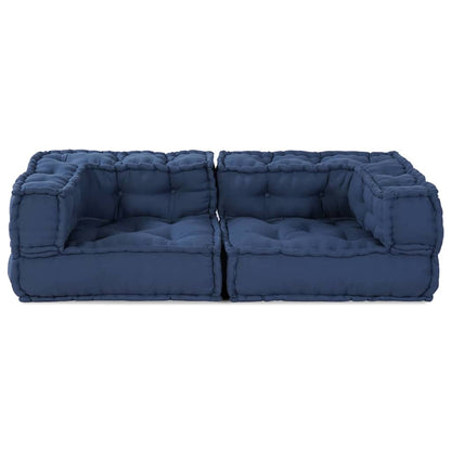 Modulová Pohovka 3 Pcs Textil Indigo 140 X 70 X 36 Cm