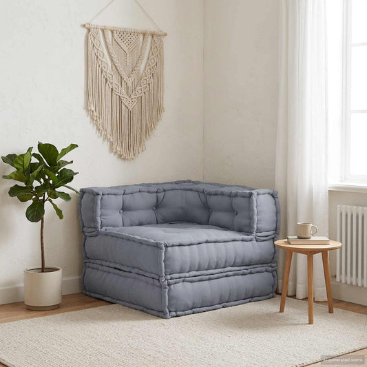 Modulová Pohovka Šedá 70 X 70 X 56 Cm Textil
