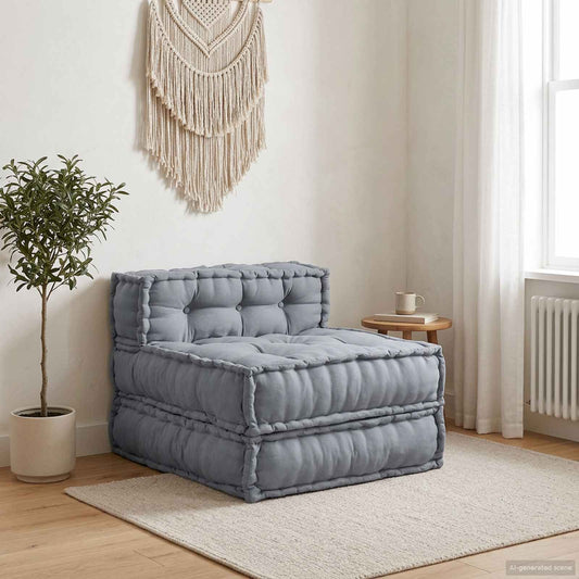 Modulová Pohovka Šedá 70 X 70 X 56 Cm Textil
