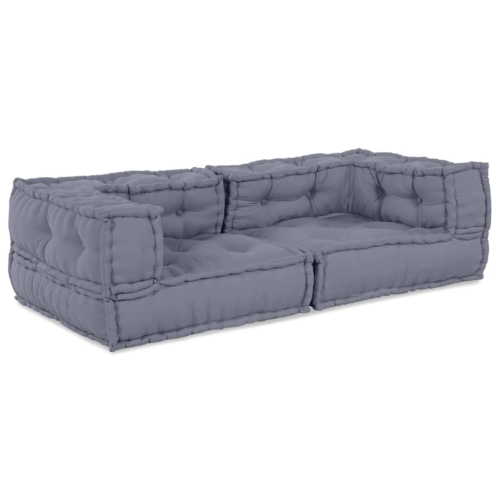 Modulová Pohovka 3 Pcs Textil Šedá 140 X 70 X 36 Cm