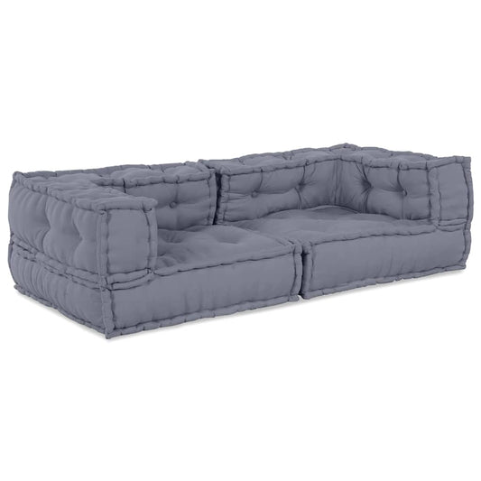 Modulová Pohovka 3 Pcs Textil Šedá 140 X 70 X 36 Cm