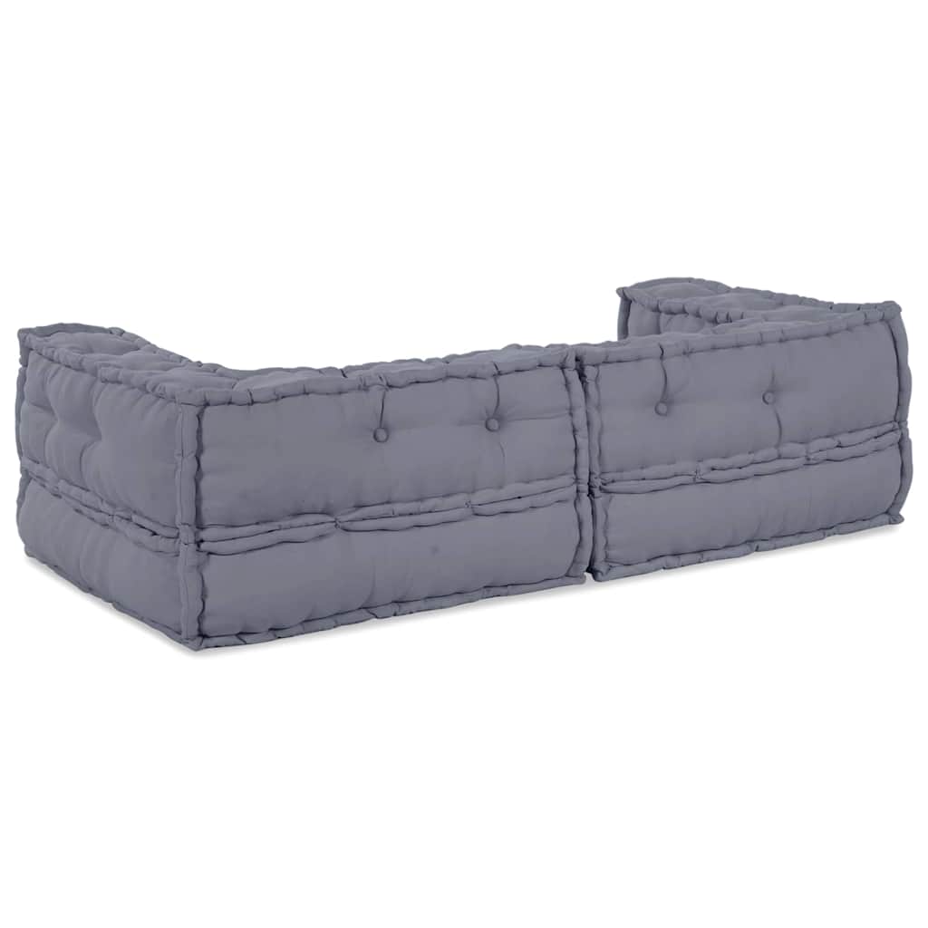 Modulová Pohovka 3 Pcs Textil Šedá 140 X 70 X 36 Cm