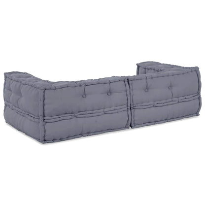 Modulová Pohovka 3 Pcs Textil Šedá 140 X 70 X 36 Cm