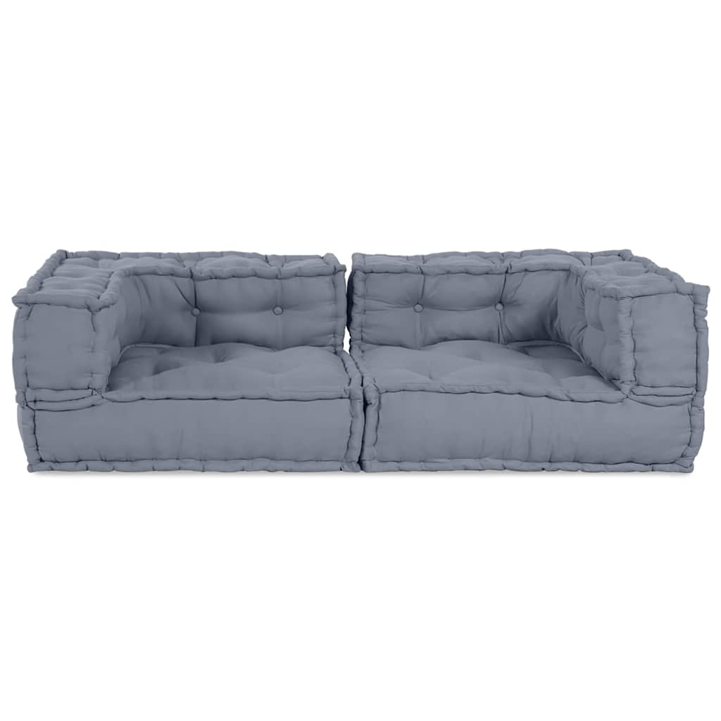 Modulová Pohovka 3 Pcs Textil Šedá 140 X 70 X 36 Cm