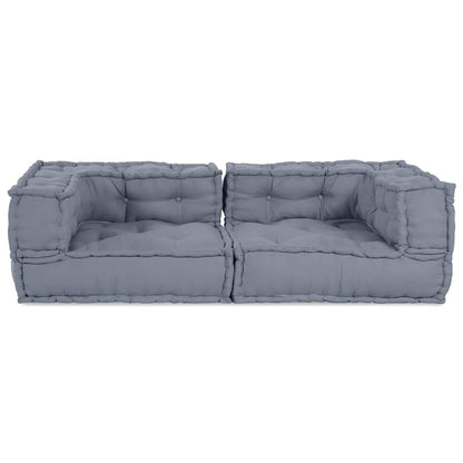 Modulová Pohovka 3 Pcs Textil Šedá 140 X 70 X 36 Cm