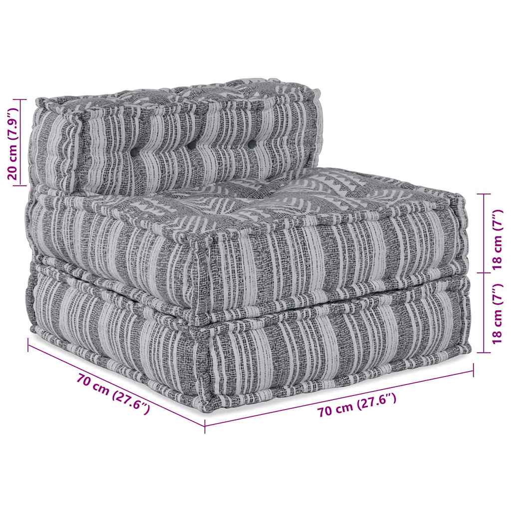 Modulová Pohovka Šedý Potisk 70 X 70 X 56 Cm Textil