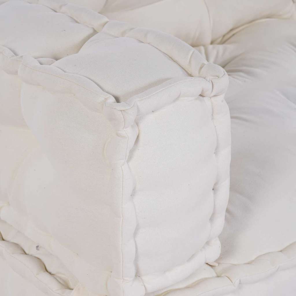 Polstrovaný Pohovkový Polštář 3 Pcs Textil Krémová