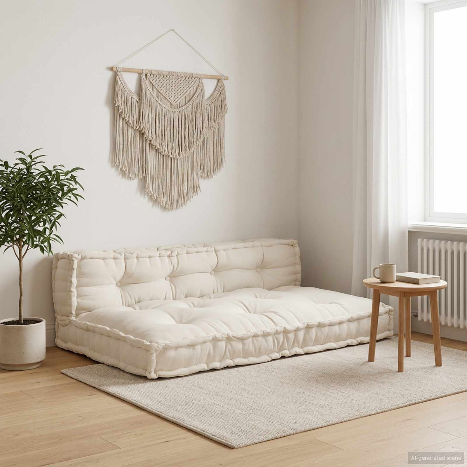 Polstrovaný Pohovkový Polštář 2 Pcs Textil Krémová