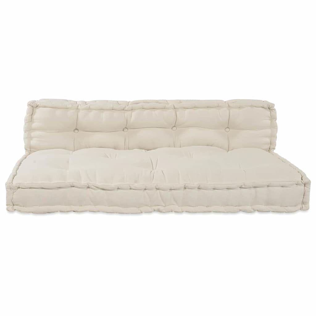 Polstrovaný Pohovkový Polštář 2 Pcs Textil Krémová