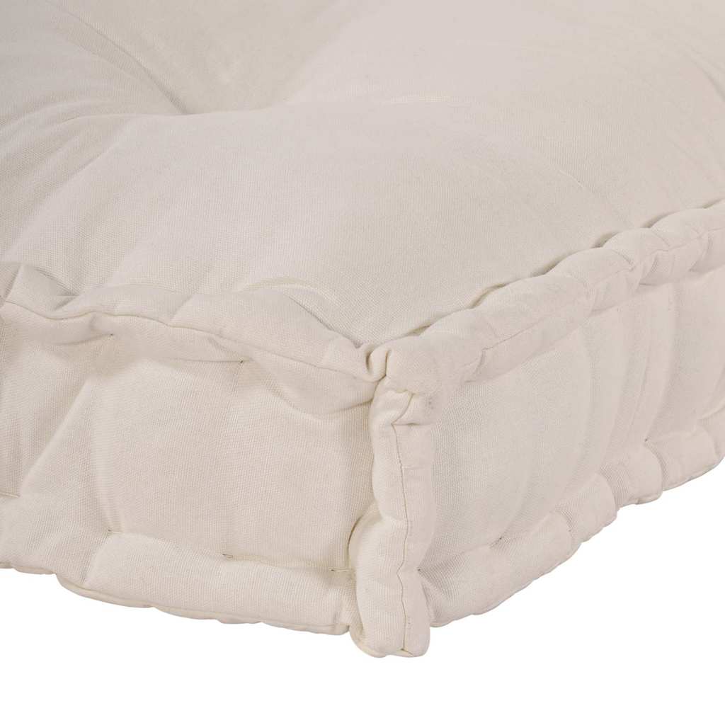 Polstrovaný Pohovkový Polštář Krémová 120 X 80 X 12 Cm Textil
