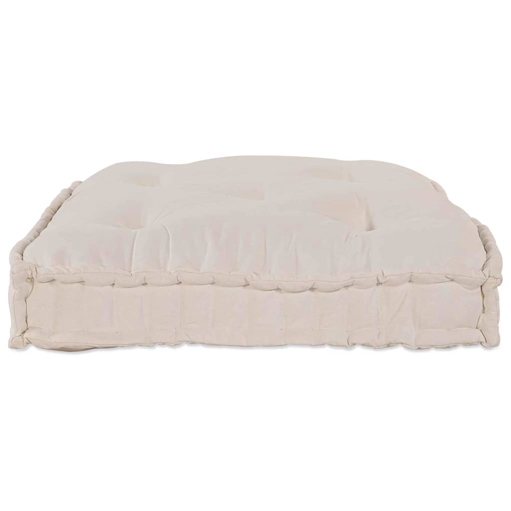 Polstrovaný Pohovkový Polštář Krémová 120 X 80 X 12 Cm Textil