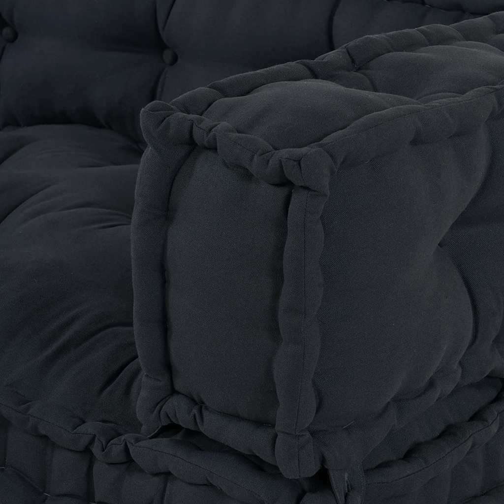Polstrovaný Pohovkový Polštář 3 Pcs Textil Antracitová