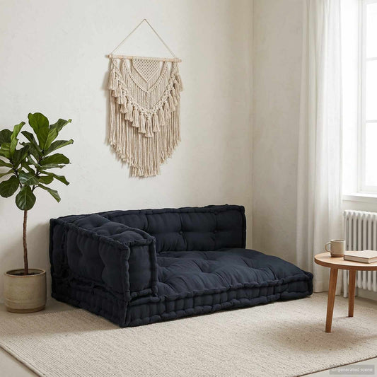 Polstrovaný Pohovkový Polštář 3 Pcs Textil Antracitová