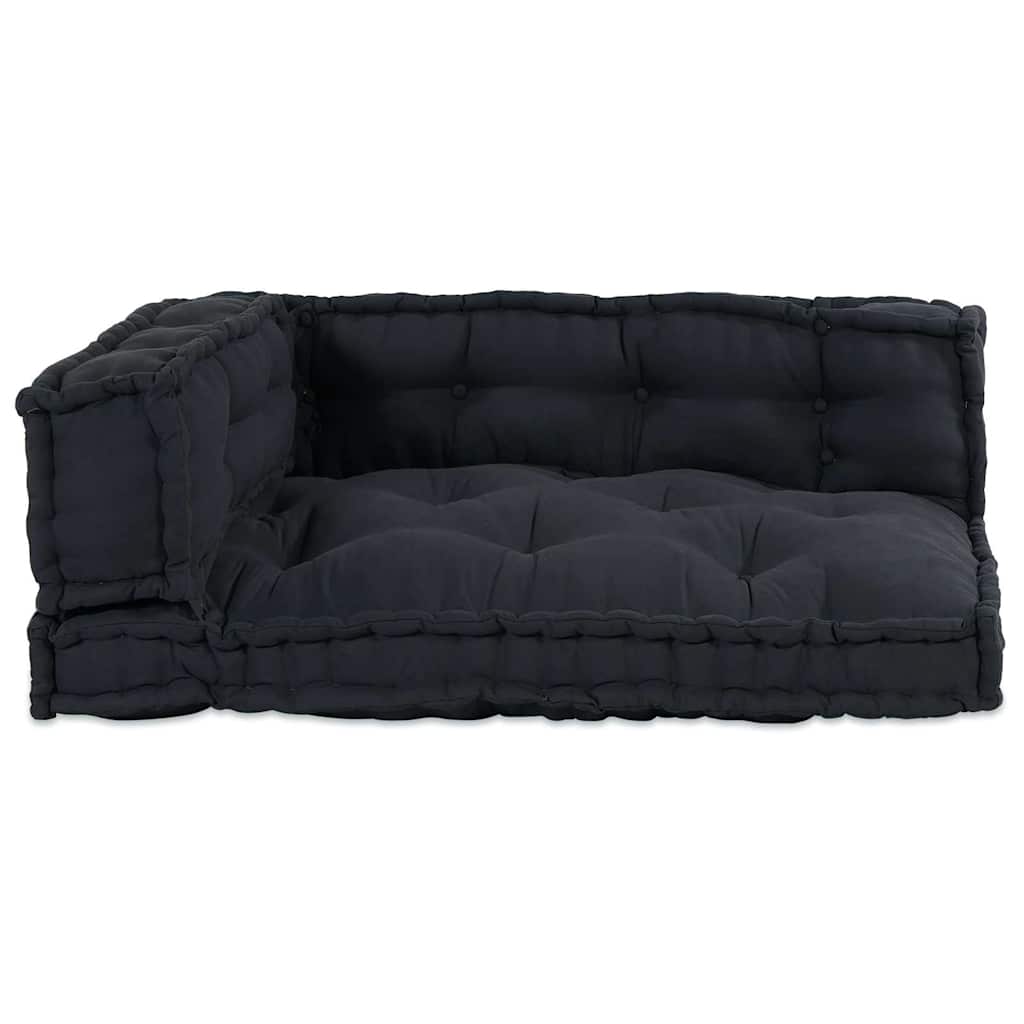 Polstrovaný Pohovkový Polštář 3 Pcs Textil Antracitová