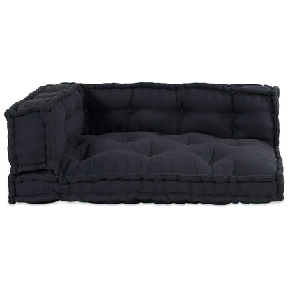 Polstrovaný Pohovkový Polštář 3 Pcs Textil Antracitová