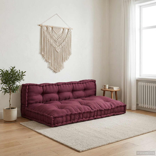 Polstrovaný Pohovkový Polštář 2 Pcs Textil Bordó