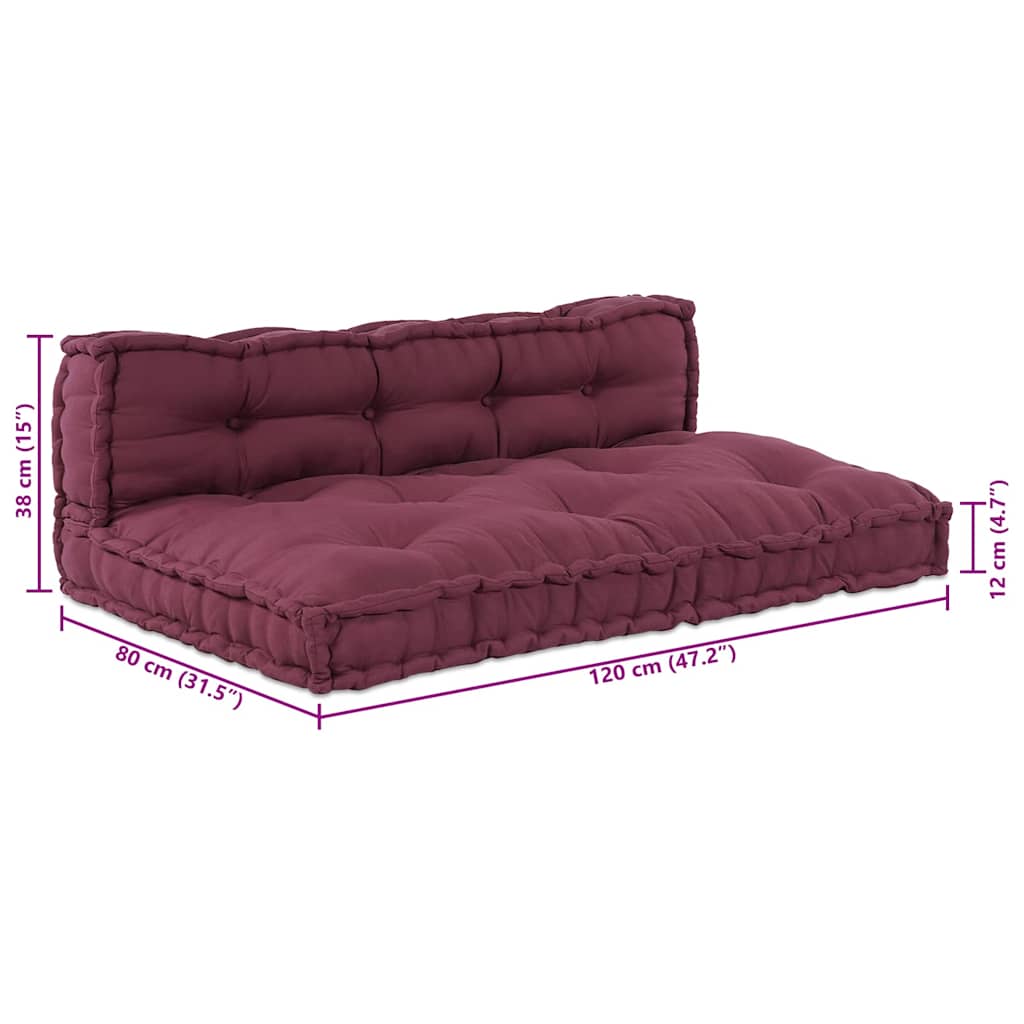 Polstrovaný Pohovkový Polštář 2 Pcs Textil Bordó